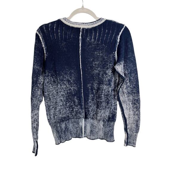 525 America Women's Sweater Navy White distressed look size M - Picture 2 of 10